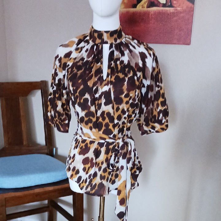 New York & Company Animal Print Blouse